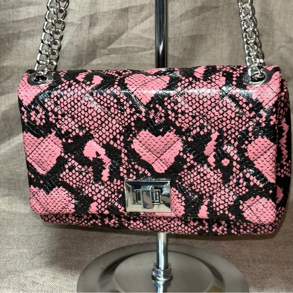 INC International Concepts Soft Mini Heart Ajae Shoulder Bag Black/Pink - Picture 1 of 12